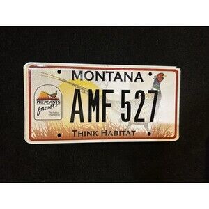 Montana Pheasants Forever Think Habitat License Plate Expired Collectible AMF527